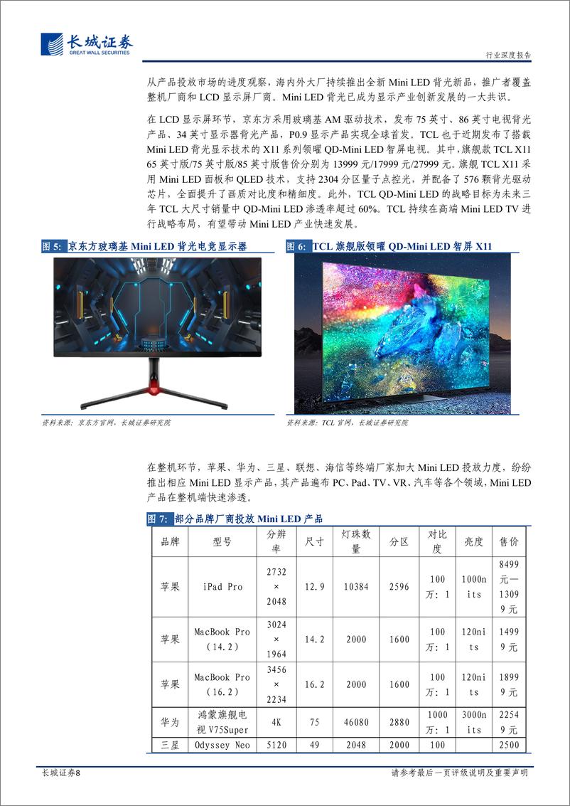 《MiniLED行业深度报告：占据显示创新重要赛道，背光MiniLED开启高速成长期》 - 第8页预览图