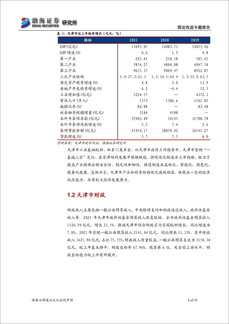 《固定收益专题报告 （系列一）：安否？安否？再看天津城投-20220331-渤海证券-35页》 - 第6页预览图