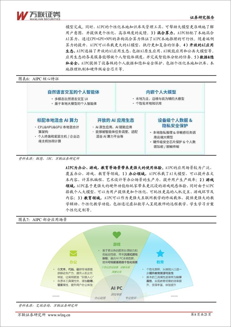 《电子行业AI产业系列深度报告(二)：AIPC赛道风起，产业链创新云涌-241115-万联证券-23页》 - 第8页预览图