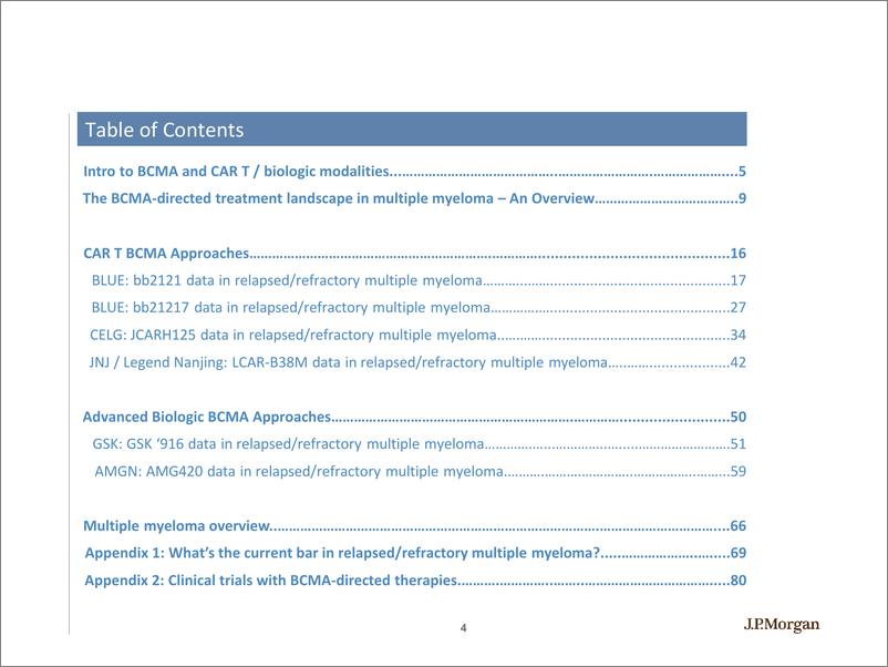 《J.P. 摩根-美股-生物科技行业-摩根大通生物科技研究：BCMA深度研究-2019.4-99页》 - 第5页预览图