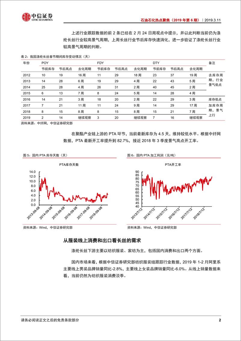 《石油石化行业热点聚焦（2019年第6期）：长丝景气迅速回升，管网主题升温-20190311-中信证券-20页》 - 第5页预览图