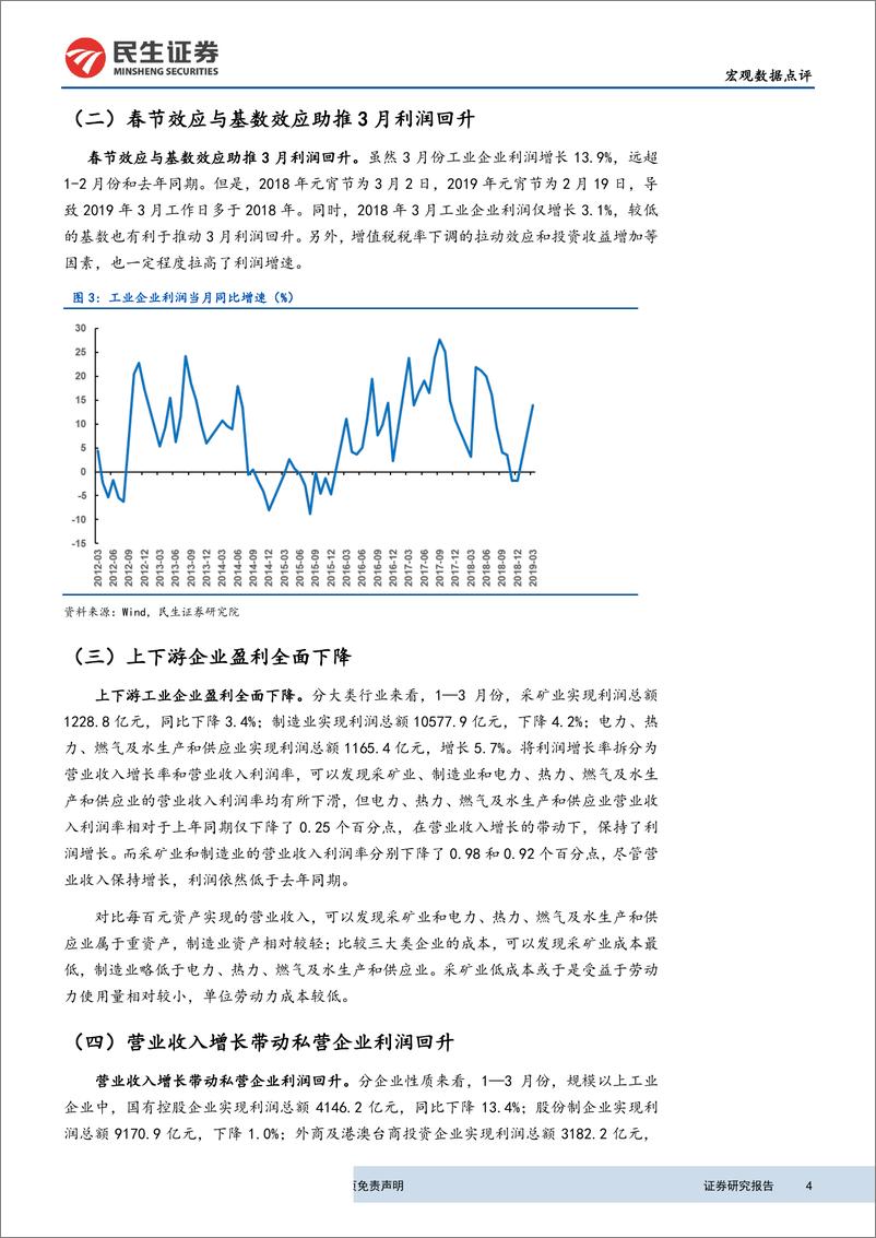 《3月工业企业利润点评：生产成本上升拖累工业企业利润下滑-20190429-民生证券-10页》 - 第5页预览图