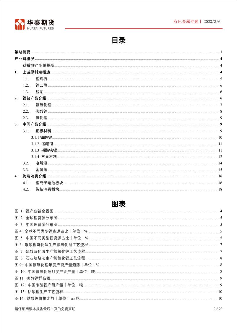 《有色金属专题：碳酸锂产业链概况，鹏程万“锂”系列报告-20230306-华泰期货-20页》 - 第3页预览图