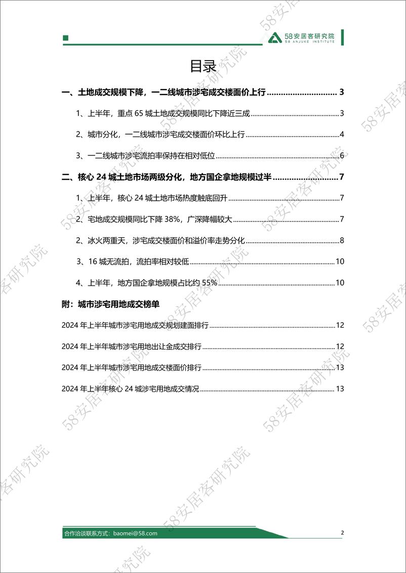 《58安居客研究院-2024年上半年全国土地市场报告》 - 第2页预览图