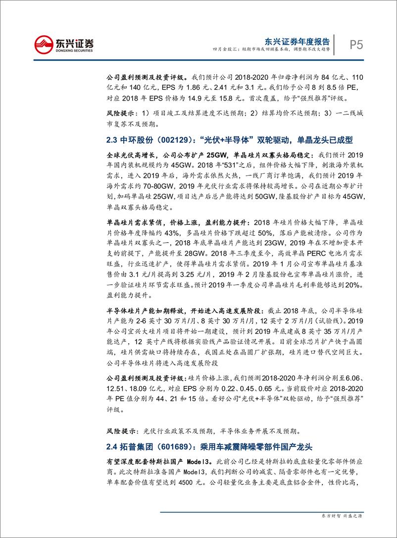 《月度金股策略报告：四月金股汇，短期市场或回顾基本面，调整期不改大趋势-20190329-东兴证券-13页》 - 第6页预览图