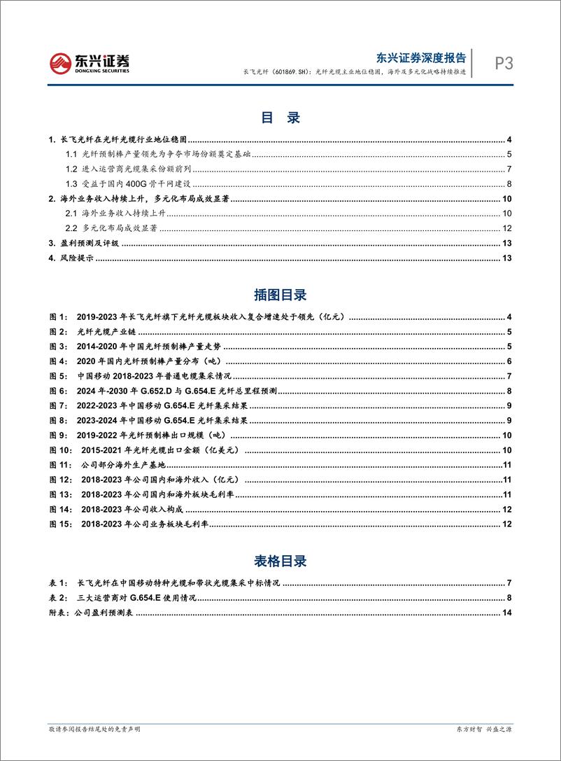 《长飞光纤(601869)光纤光缆主业地位稳固，海外及多元化战略持续推进-241015-东兴证券-17页》 - 第3页预览图