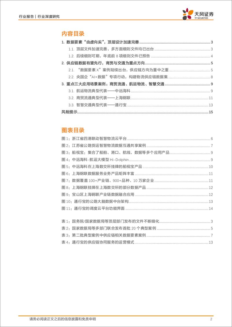 《天风证券-计算机行业深度研究_数据要素重大变化_助力出海与统一大市场_供应链与物流数据场景有望率先跑》 - 第2页预览图