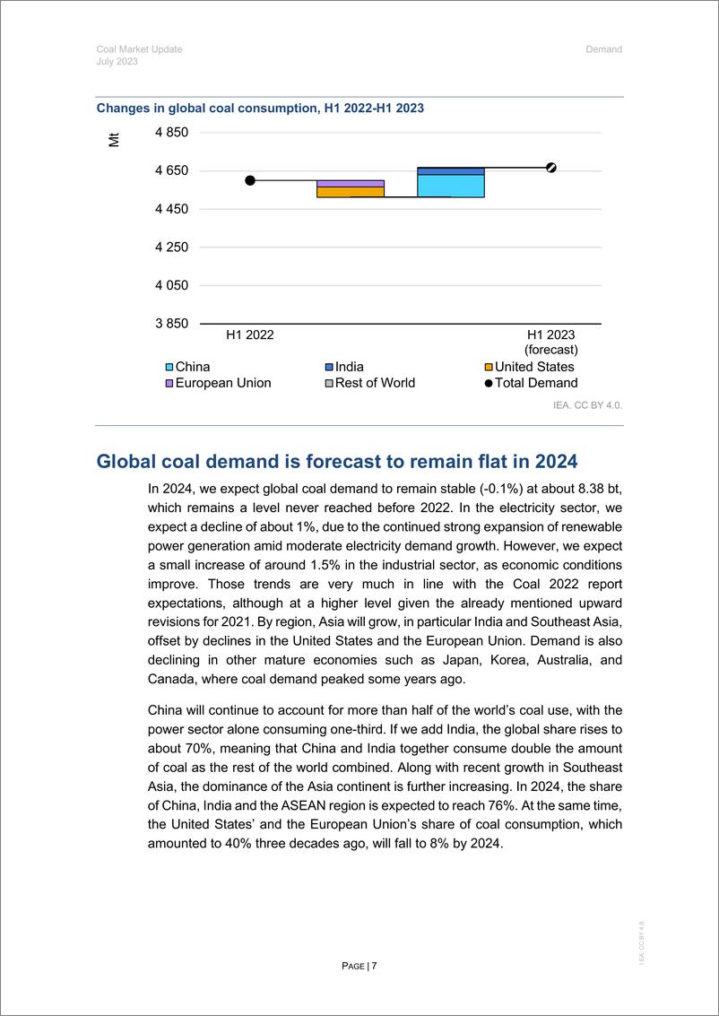 《2023年7月煤炭市场动态报告（英文版）-IEA》 - 第7页预览图