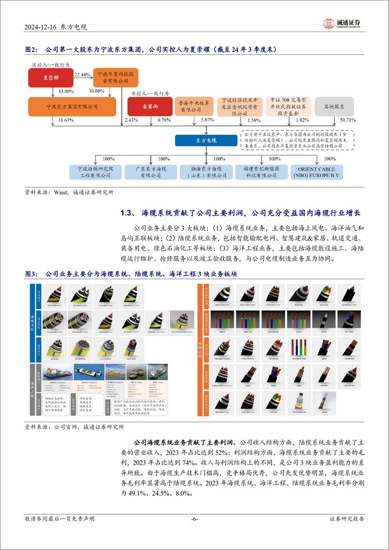 《东方电缆(603606)首次覆盖报告：海缆业务领先优势持续巩固，受益国内海上风电景气向上-241216-诚通证券-32页》 - 第6页预览图