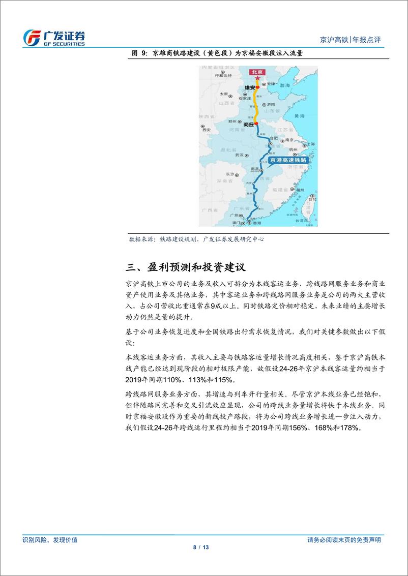 《京沪高铁(601816)盈利能力继续修复，股东回报持续加强-240506-广发证券-13页》 - 第8页预览图