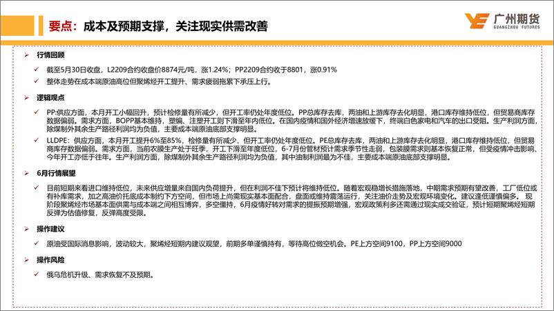 《月度博览：聚烯烃，成本高企下检修维持，需求转好预期下或存反弹机会-20220531-广州期货-27页》 - 第3页预览图