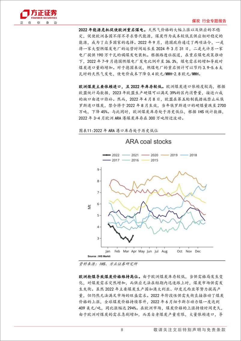 《煤炭行业专题报告：俄乌停止对欧天然气供应，将对煤炭市场带来哪些变化？-250104-方正证券-17页》 - 第8页预览图