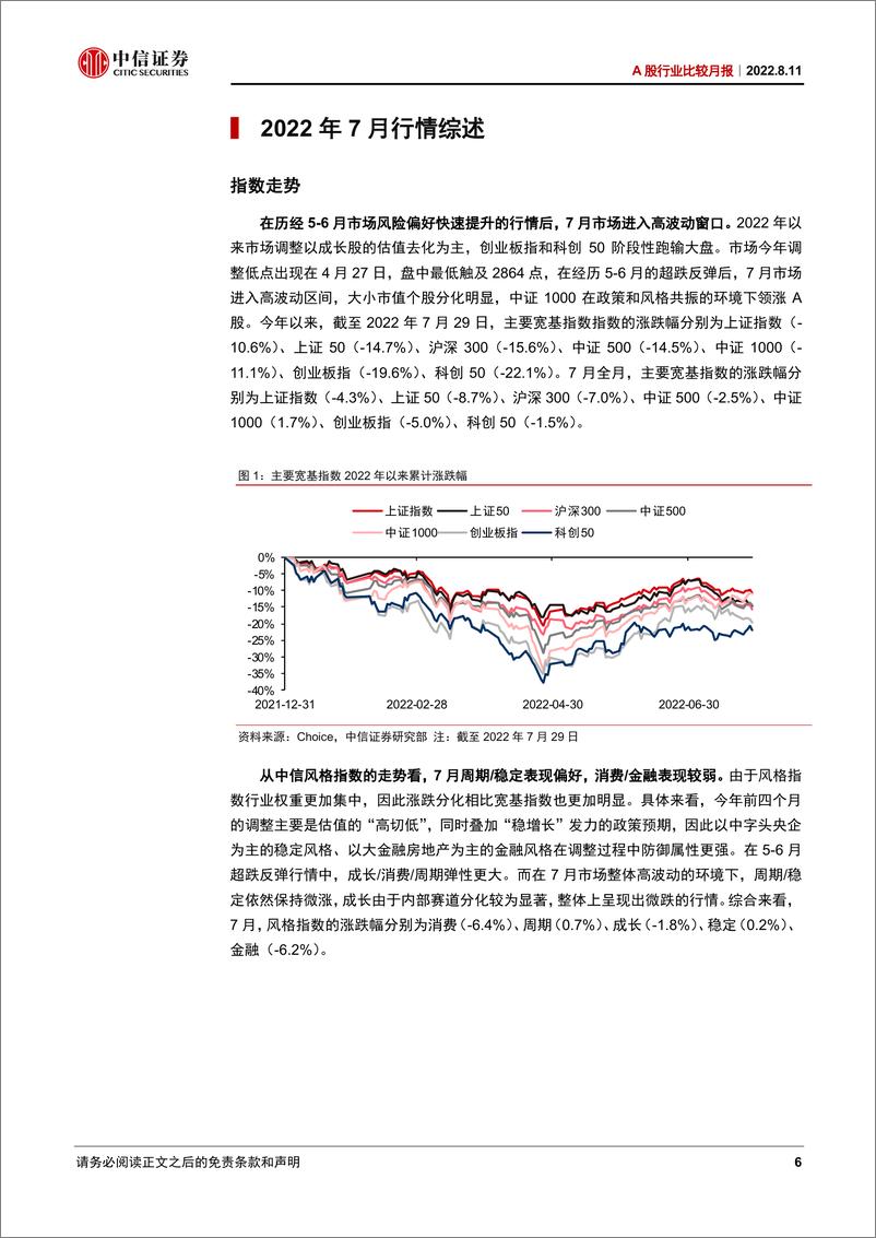 《A股行业比较月报：中报季关注估值和业绩的匹配度-20220811-中信证券-27页》 - 第7页预览图