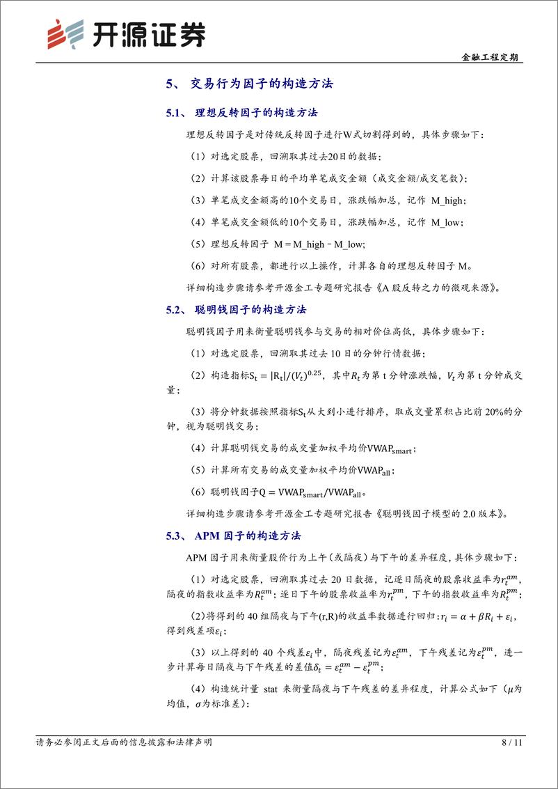 《金融工程定期：开源交易行为因子绩效月报(2024年5月)-240605-开源证券-11页》 - 第8页预览图