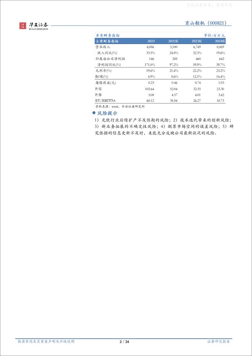 《华安证券-京山轻机(000821)光伏组件自动化设备领军者，钙钛矿设备深化布局-230404》 - 第2页预览图