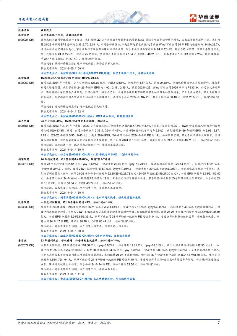 《可选消费／必选消费行业动态点评：4月社零同比2.3%25，消费品表现分化-240519-华泰证券-15页》 - 第7页预览图