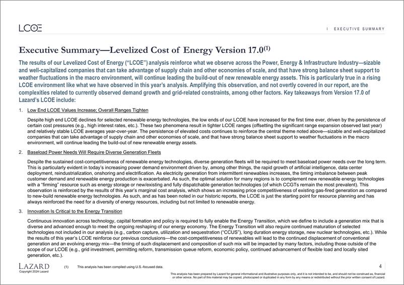 《Lazard：平准化能源成本＋（2024版）》 - 第4页预览图