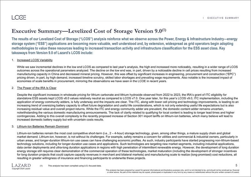 《Lazard：平准化能源成本＋（2024版）》 - 第5页预览图