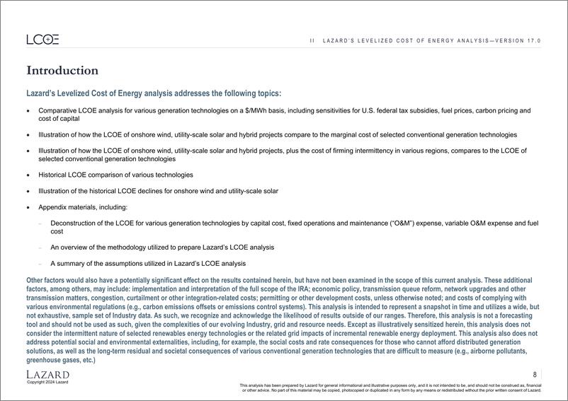 《Lazard：平准化能源成本＋（2024版）》 - 第8页预览图