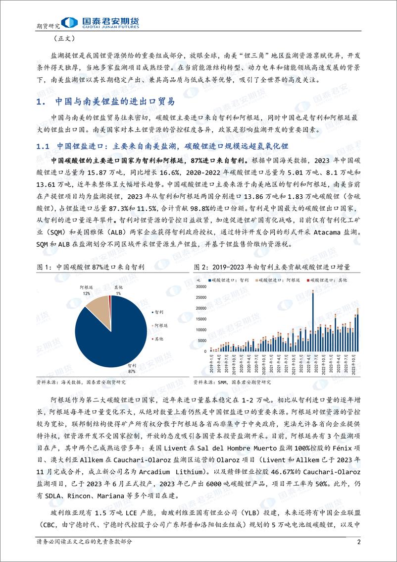 《“决胜千锂”碳酸锂期货系列报告（五）：进口篇：南美盐湖企业经营与贸易流向-20240205-国泰期货-16页》 - 第2页预览图