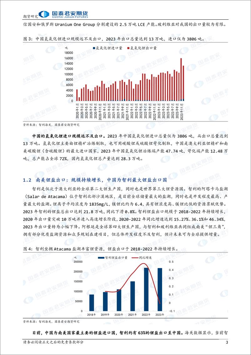 《“决胜千锂”碳酸锂期货系列报告（五）：进口篇：南美盐湖企业经营与贸易流向-20240205-国泰期货-16页》 - 第3页预览图