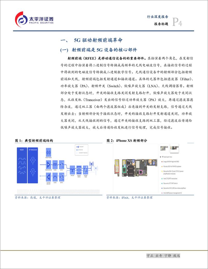 《电子设备、仪器和元件行业：5G之射频前端，三维度下的三改变-20190610-太平洋证券-28页》 - 第5页预览图