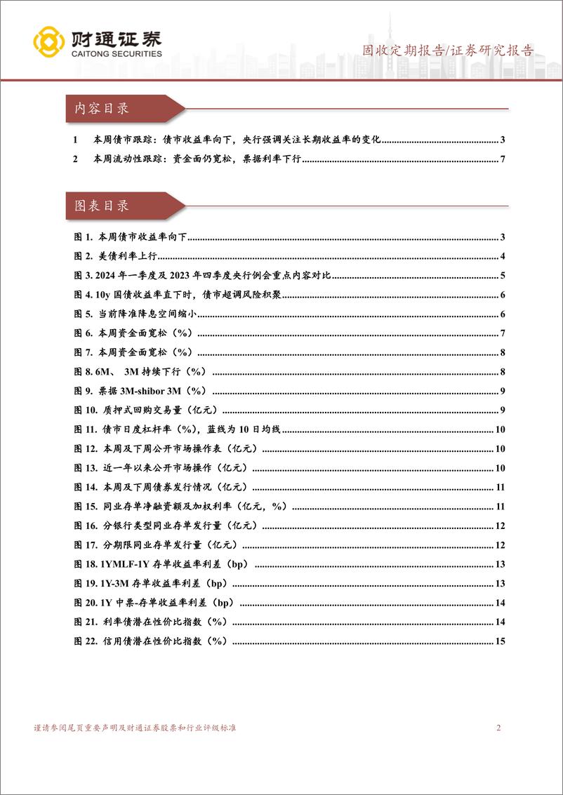 《固收定期报告：债市收益率续下，央行强调关注长期收益率变化-240407-财通证券-16页》 - 第2页预览图