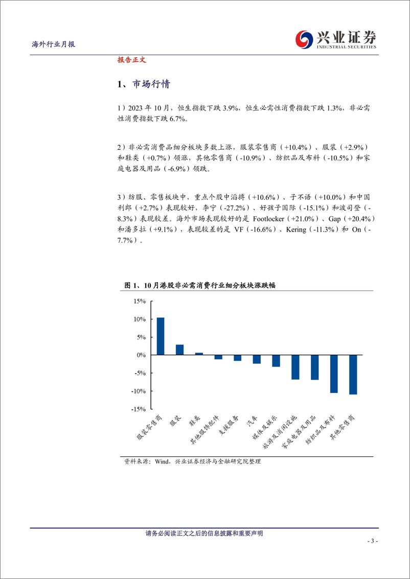 《纺服&零售行业11月投资月报：消费动能环比修复-20231109-兴业证券-25页》 - 第4页预览图