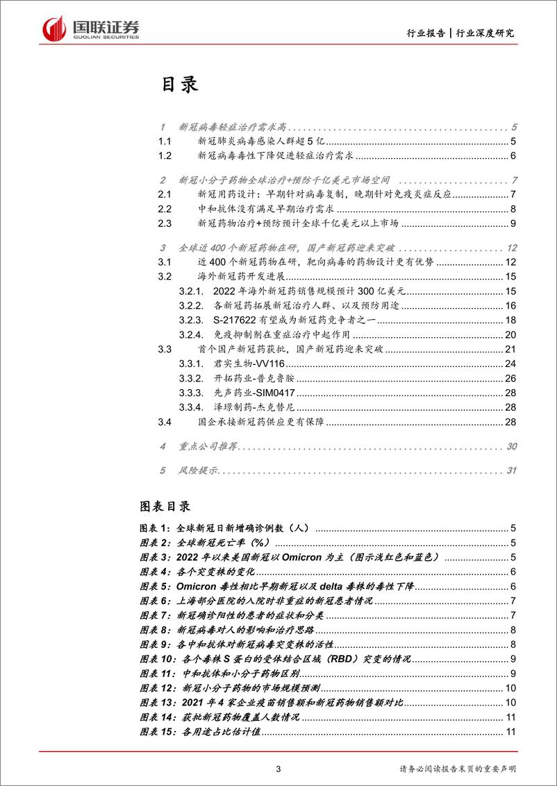 《医药生物行业深度研究：新冠治疗+预防全球千亿市场，国产药物迎来突破-20220816-国联证券-33页》 - 第4页预览图