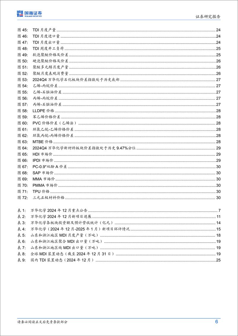 《万华化学(600309)公司动态研究：聚氨酯价差环比改善，乙烯二期项目预计2025Q1投产-250114-国海证券-34页》 - 第6页预览图