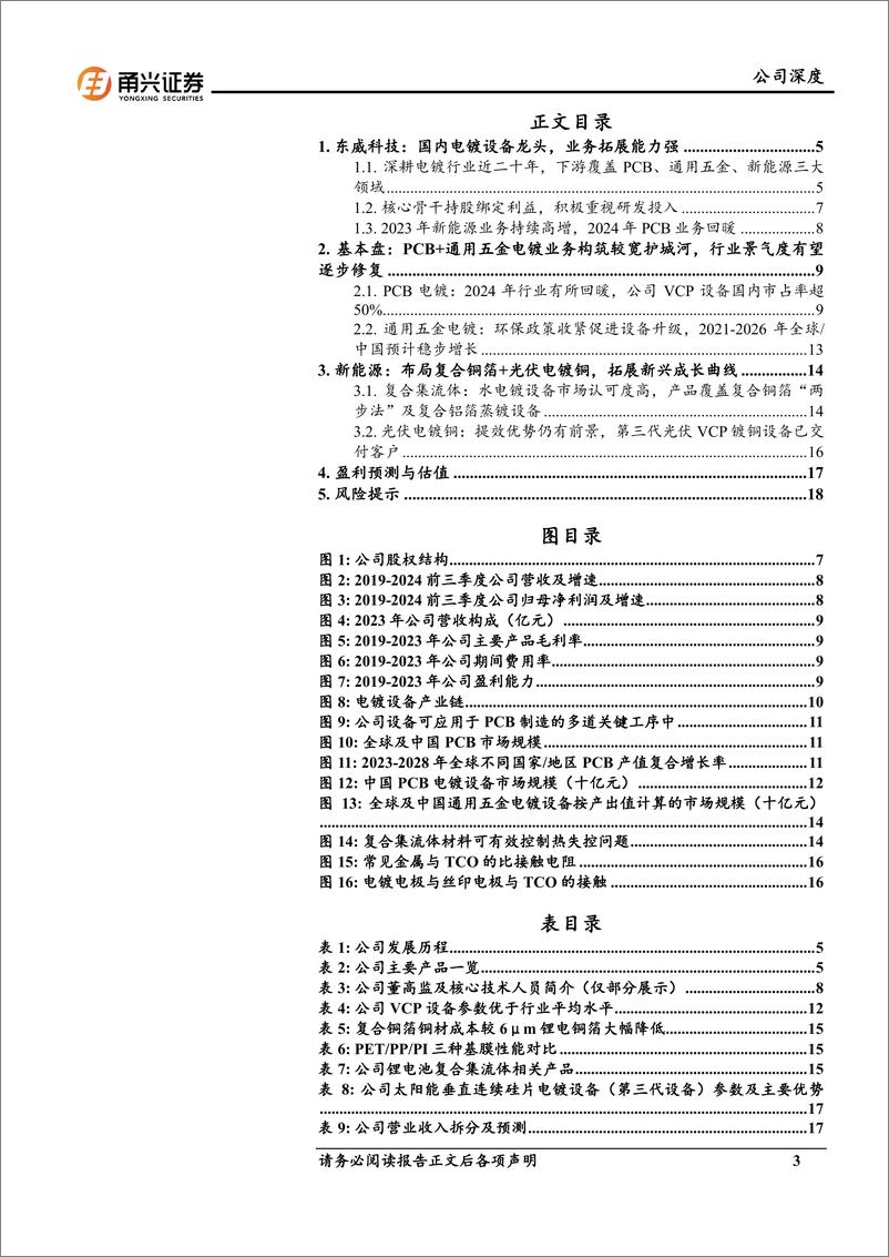 《东威科技(688700)首次覆盖深度报告：国内电镀设备龙头，复合铜箔%2b光伏电镀铜打开新兴成长曲线-241114-甬兴证券-22页》 - 第3页预览图