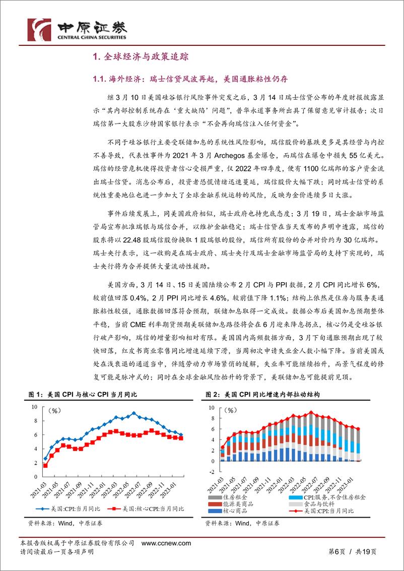 《宏观与大类资产观察：瑞士信贷风波再起，国内经济温和复苏-20230321-中原证券-19页》 - 第7页预览图