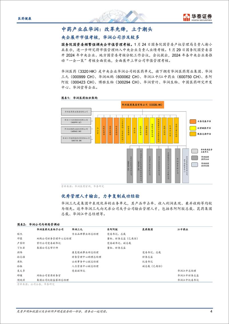 《医药健康行业专题研究-中药产业在华润：改革先锋，立于潮头》 - 第4页预览图