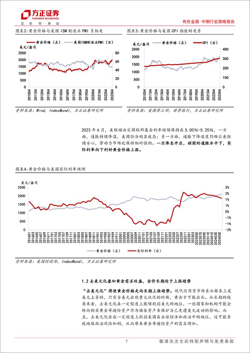 《有色金属行业中期策略报告：坚守黄金，把握铜铝，关注能源金属边际改善-20230630-方正证券-38页》 - 第8页预览图