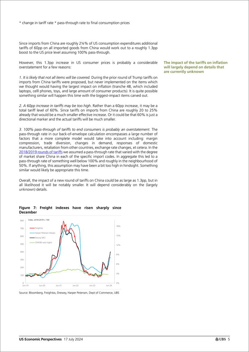 《UBS Economics-US Economic Perspectives _US Inflation Monthly Rents, tarif...-109280620》 - 第5页预览图