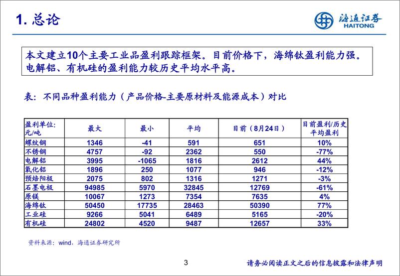 《有色金属行业主要工业品盈利跟踪框架-20190831-海通证券-17页》 - 第4页预览图