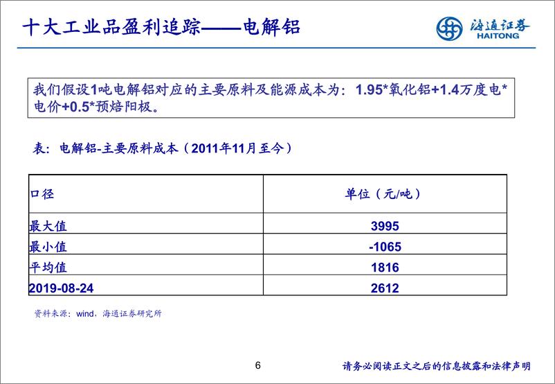 《有色金属行业主要工业品盈利跟踪框架-20190831-海通证券-17页》 - 第7页预览图