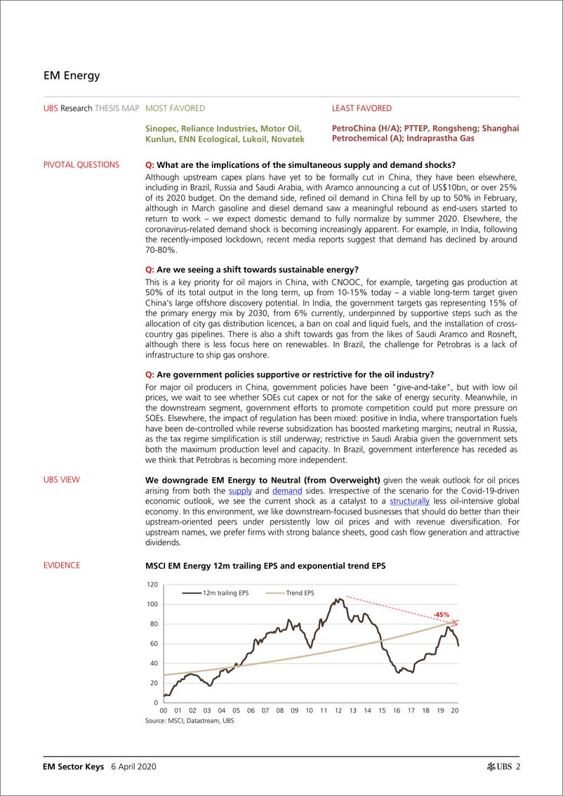 《瑞银-新兴市场-能源行业-新兴市场能源行业：陷入完美风暴，下调至中性-2020.4.6-33页》 - 第3页预览图