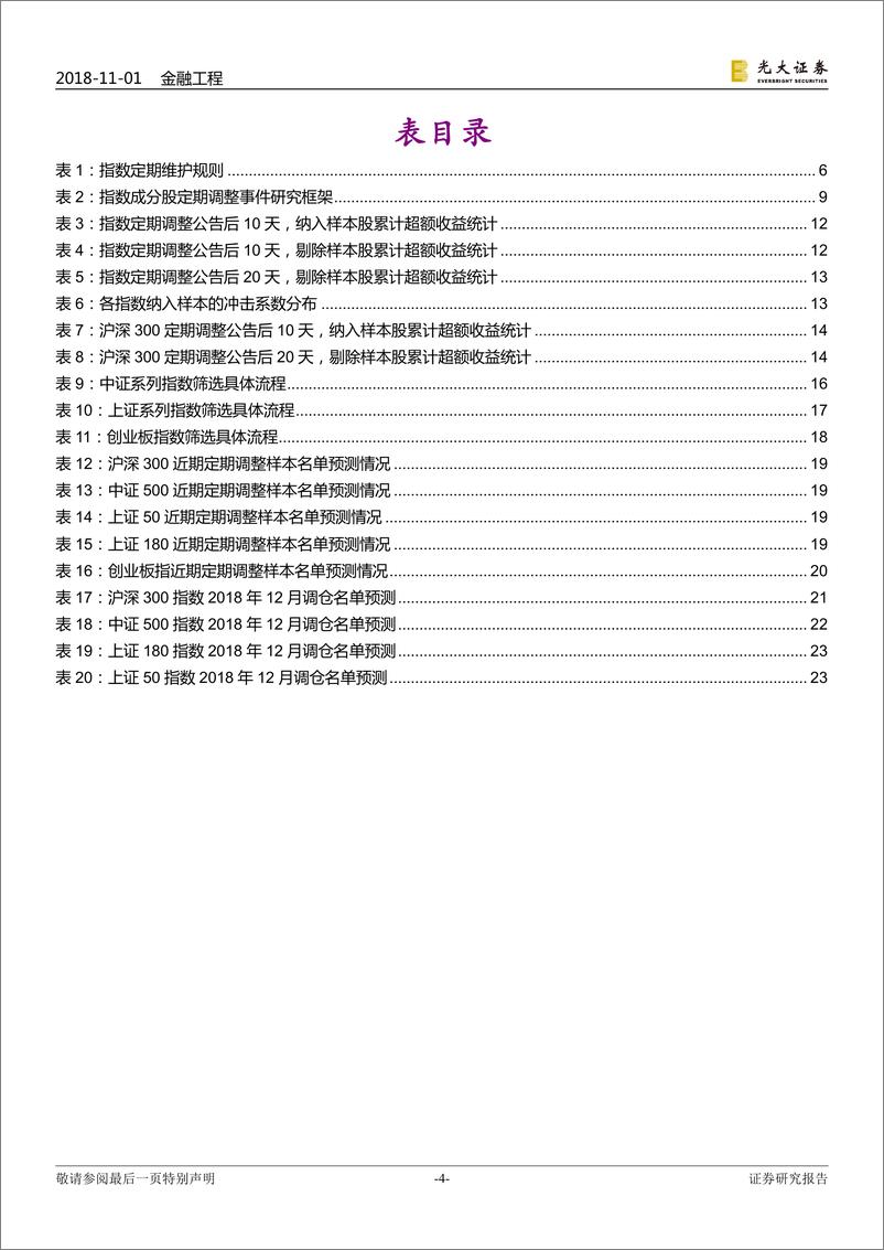 《光大证2018110光大证券事件研究系列报告之七：重要指数成分股定期调整名单预测》 - 第4页预览图