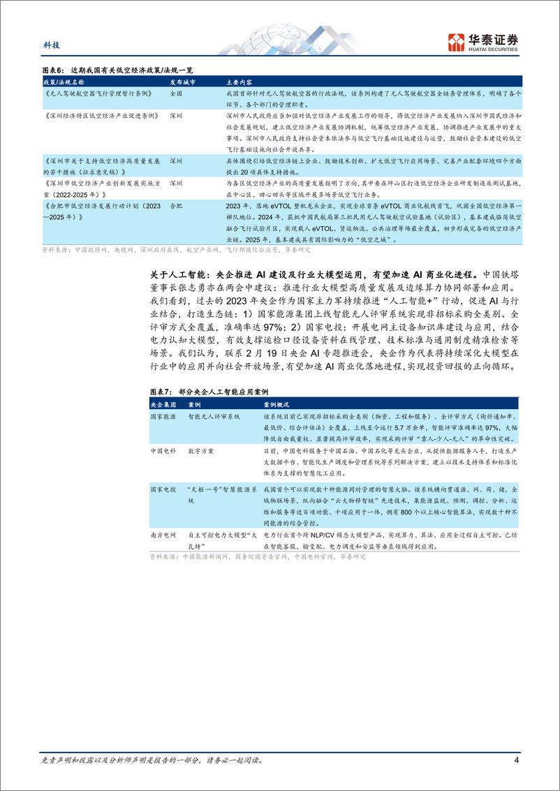 《科技行业专题研究：两会关注低空经济／AI%2b；IDC或迎复苏-240310-华泰证券-23页》 - 第4页预览图