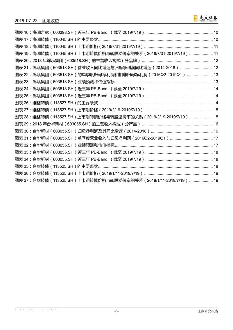 《重点行业可转债研究系列之三：纺织服装行业转债数量渐长，存量券正股市盈率偏低-20190722-光大证券-20页》 - 第4页预览图