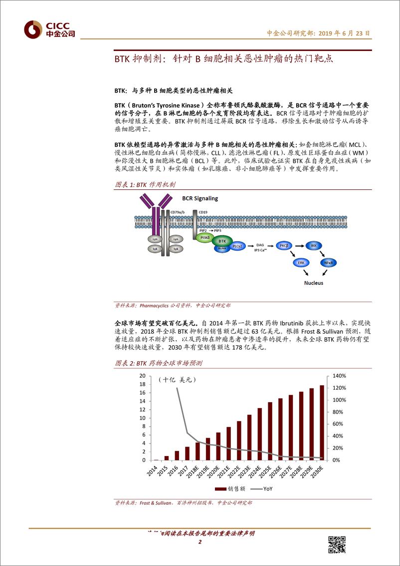 《医疗保健行业BTK抑制剂：针对B细胞相关恶性肿瘤的热门靶点-20190623-中金公司-14页》 - 第3页预览图