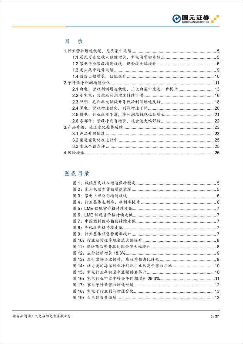 《家电行业2019半年报总结：营收放缓，毛利率提升，龙头集中延续-20190910-国元证券-27页》 - 第4页预览图