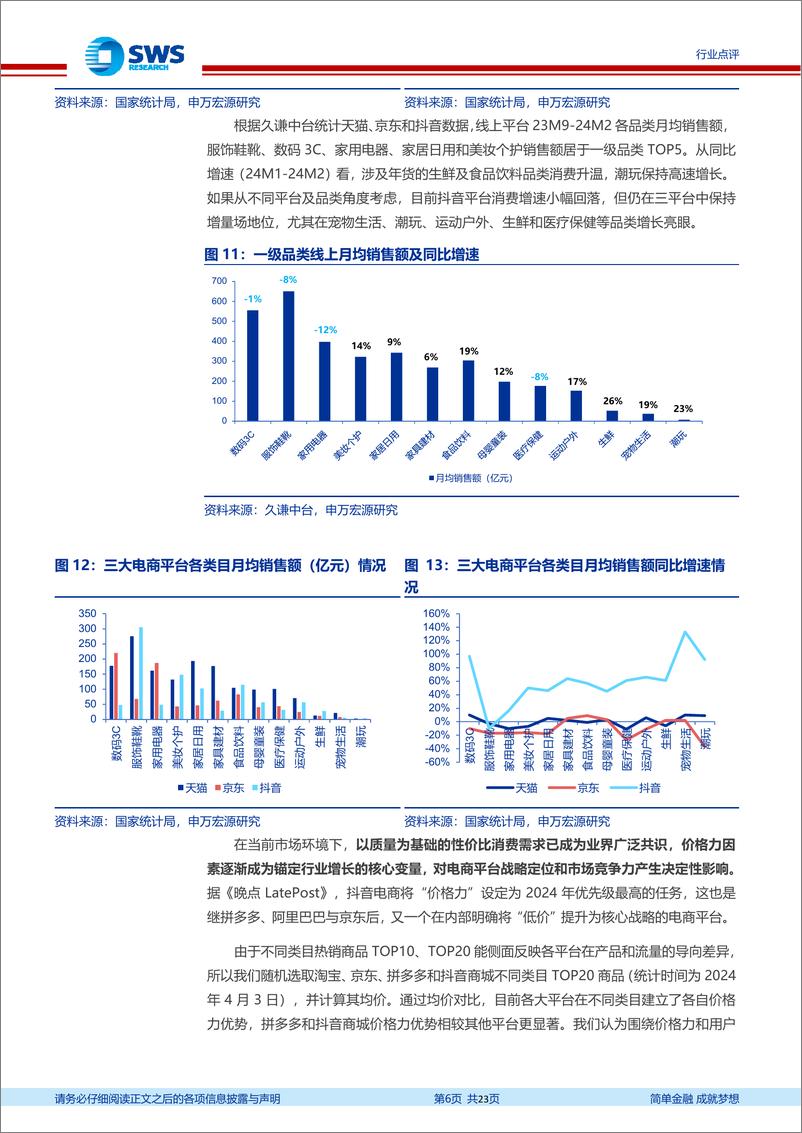 《商贸零售行业2023Q4互联网电商业绩总结与2024年展望：专注核心业务投入，电商回归增长竞争-240409-申万宏源-23页》 - 第6页预览图