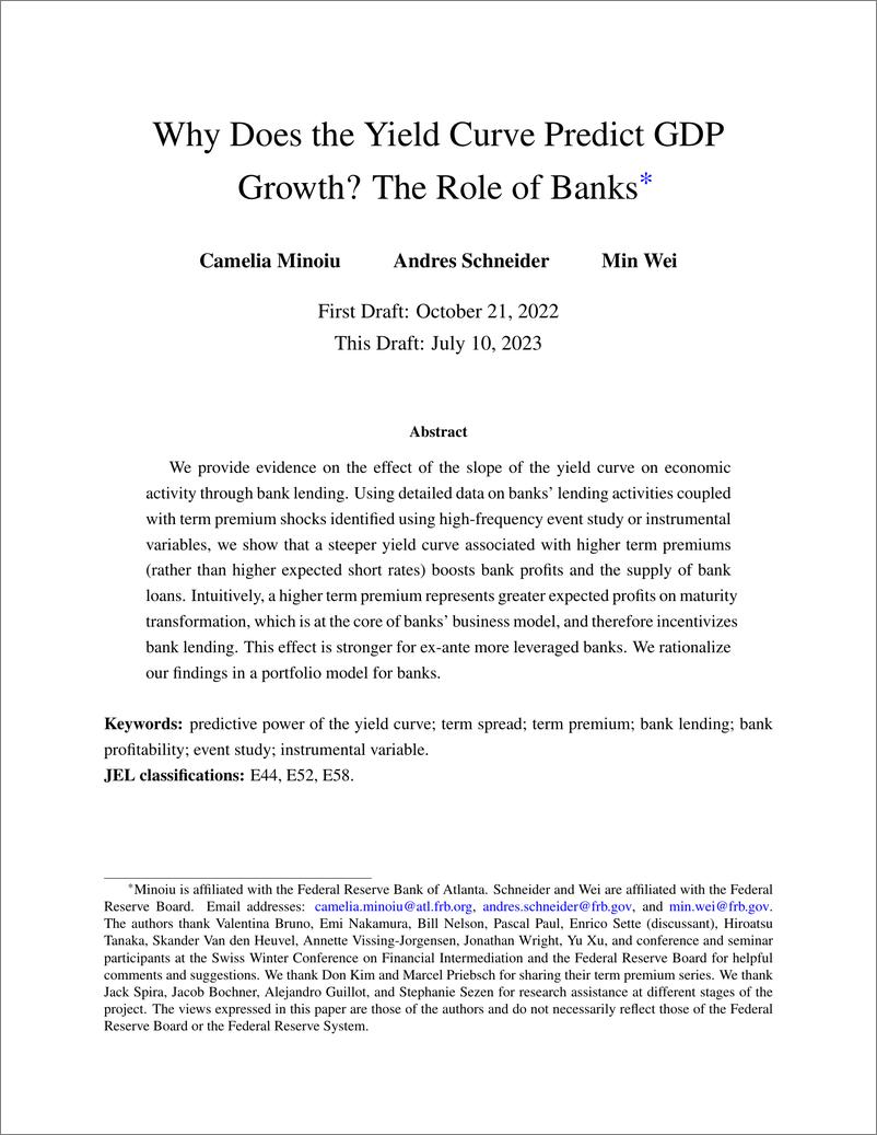 《美联储-为什么收益率曲线可以预测GDP增长？银行的作用（英）-2023.7-62页》 - 第3页预览图
