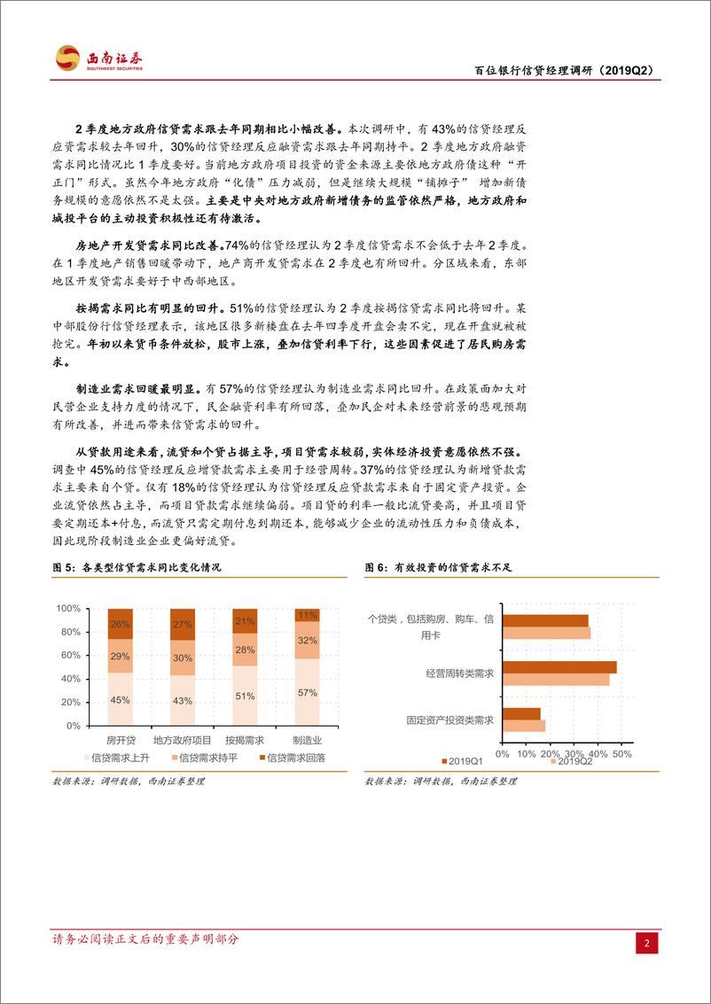 《百位信贷经理调研：实体融资需求回升，风险在于政策调整-20190421-西南证券-13页》 - 第6页预览图