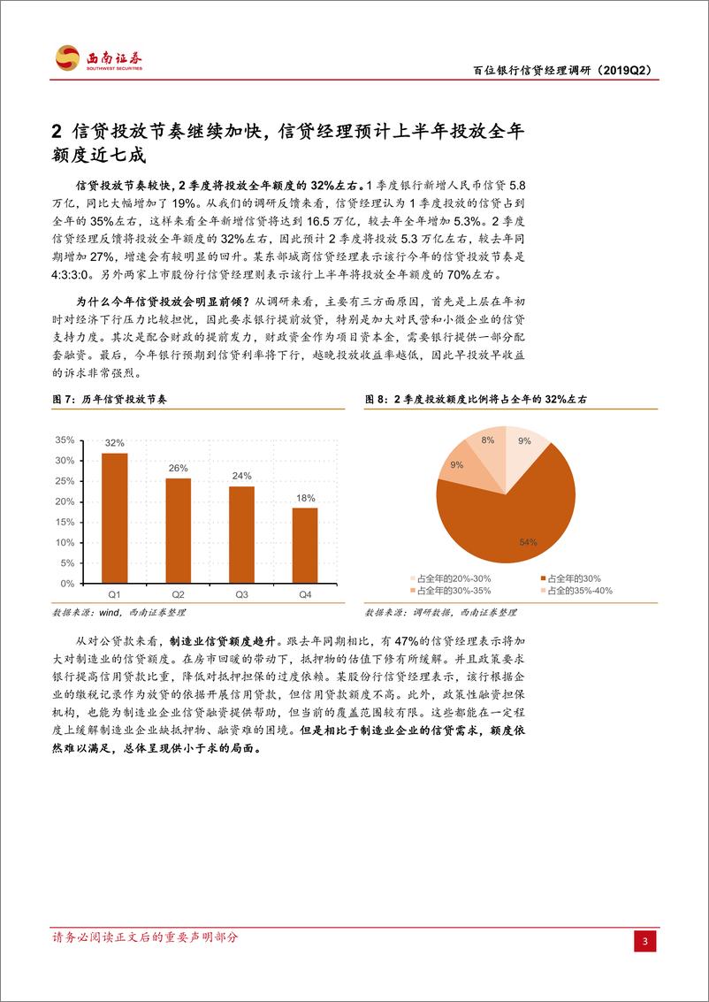 《百位信贷经理调研：实体融资需求回升，风险在于政策调整-20190421-西南证券-13页》 - 第7页预览图