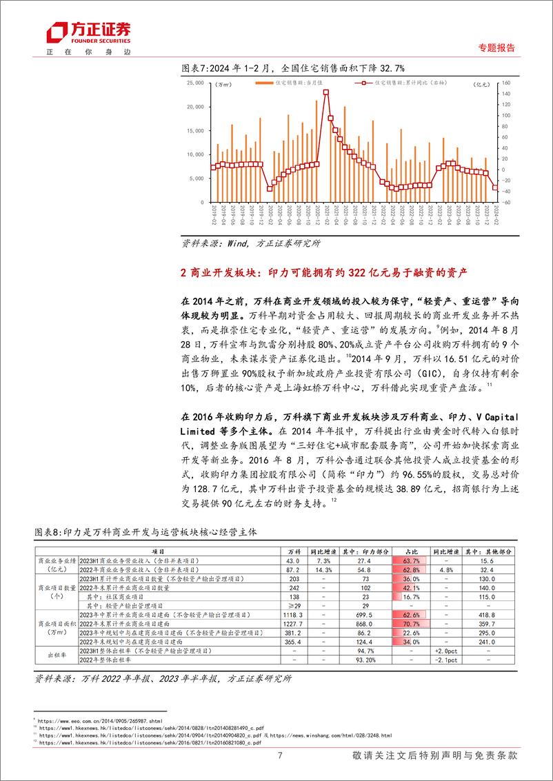 《产业债观察系列1：无需过度担忧万科短期融资空间-240322-方正证券-30页》 - 第7页预览图