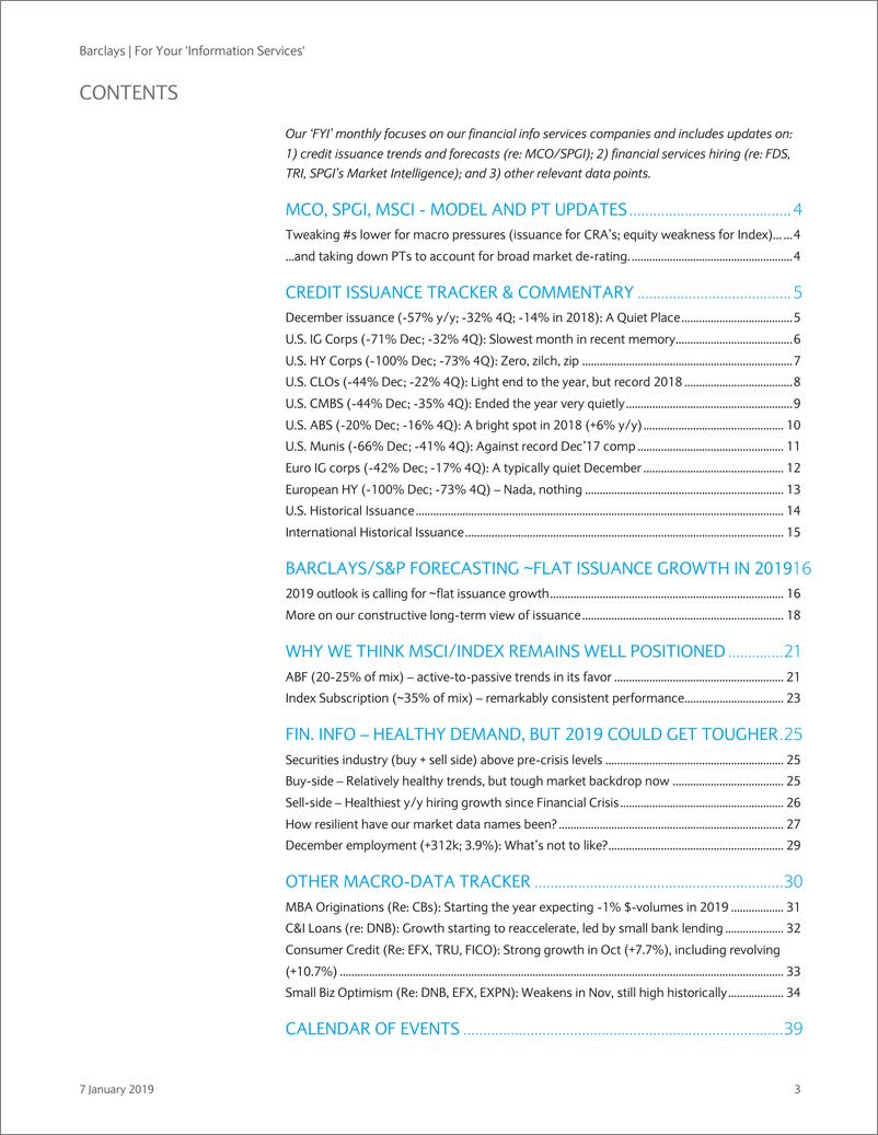 《巴克莱-美股-商业与专业服务业-12月份不出意料地指数（MSCI）下降-2019.1.7-49页》 - 第4页预览图