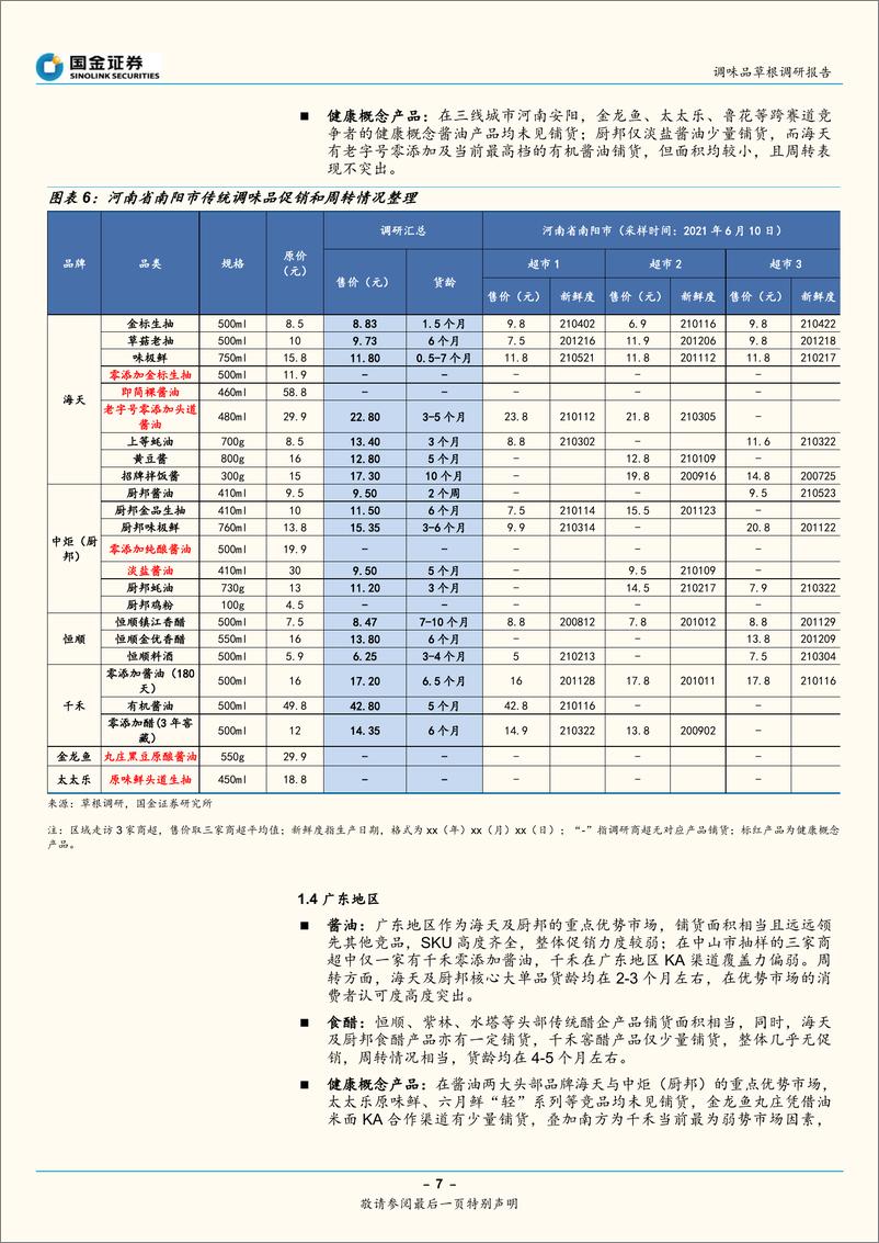 《调味发酵品行业：头部清库存成果向好，阶段性促销力度加强-20210622-国金证券-21页》 - 第8页预览图